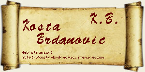 Kosta Brdanović vizit kartica